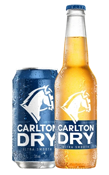 Carlton Dry can and bottle